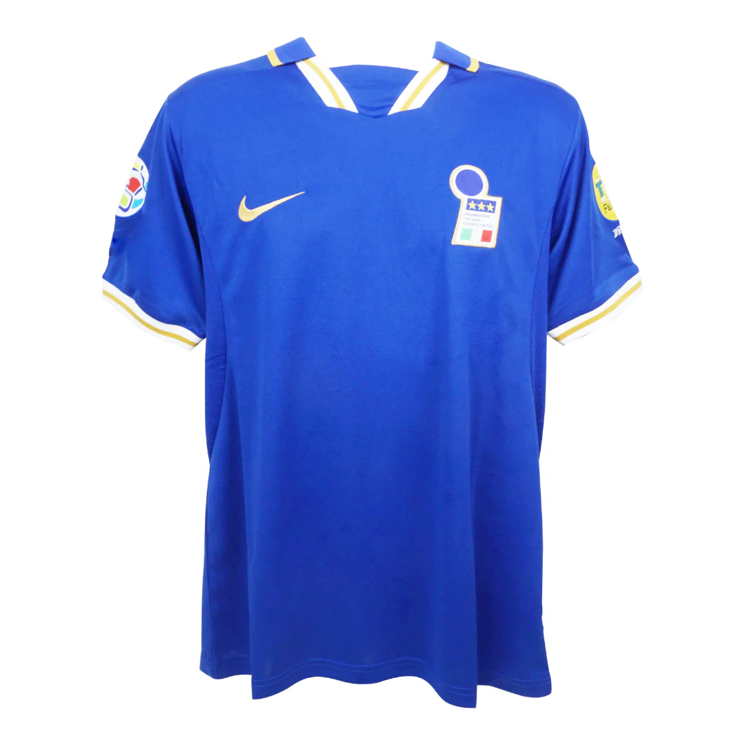 Framed Paolo Maldini Signed Italy Home Soccer Jersey #3 with Beckett COA - Image 4
