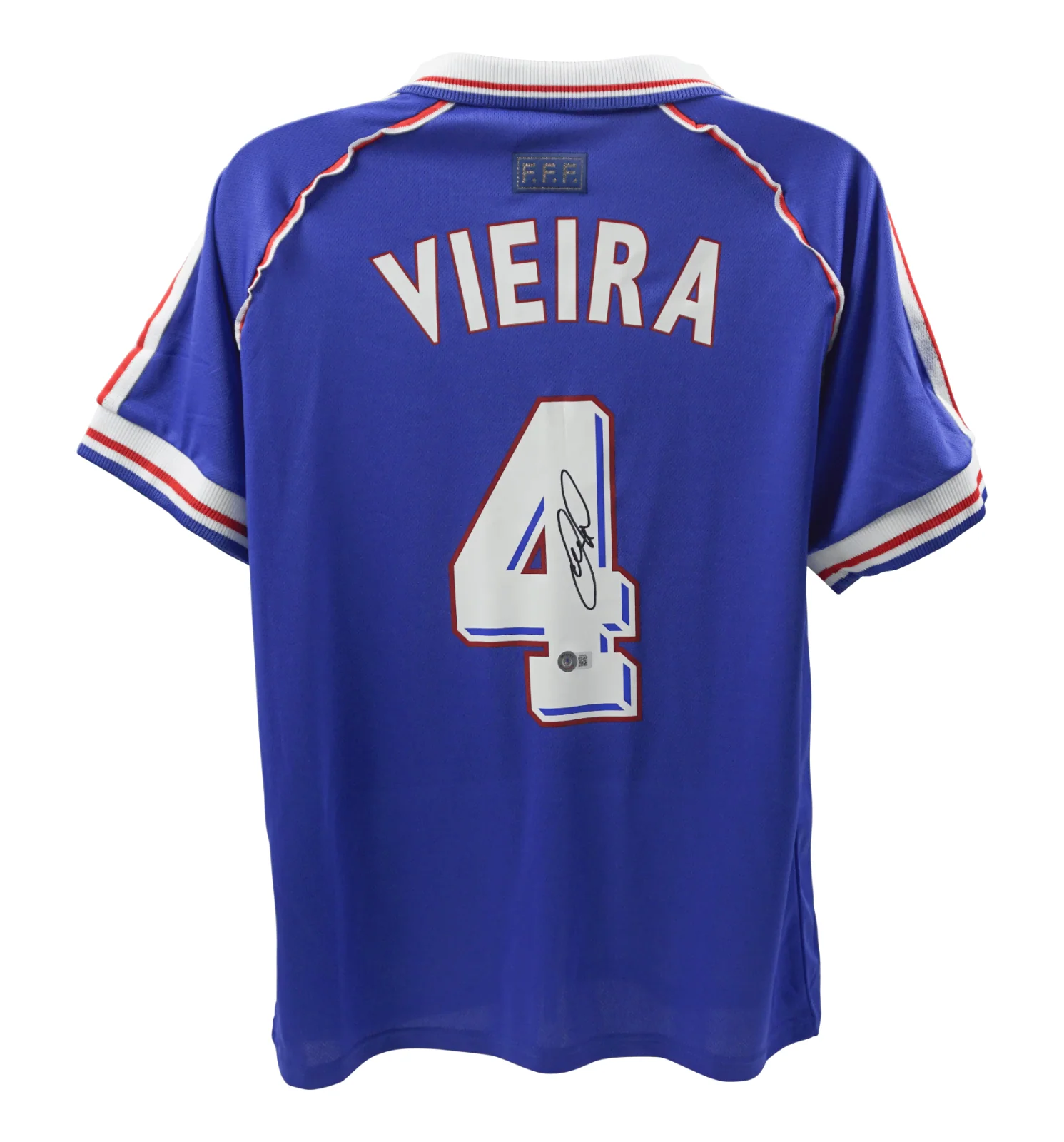 Framed Patrick Vieira Signed France 1998 World Cup Soccer Jersey #4 with Beckett COA - Image 3