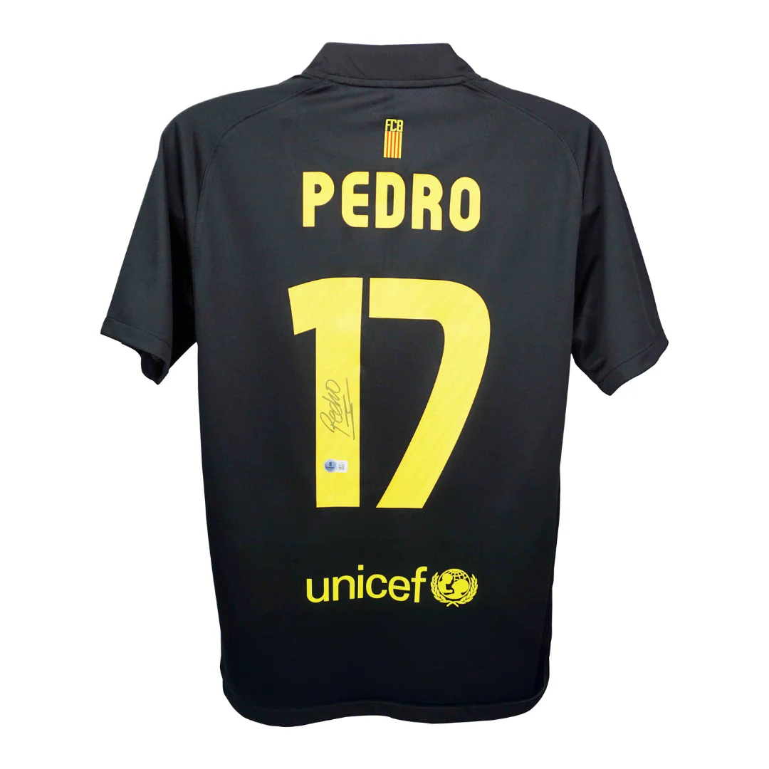 Pedro Signed FC Barcelona Away Soccer Jersey #17 with Beckett COA - Image 3