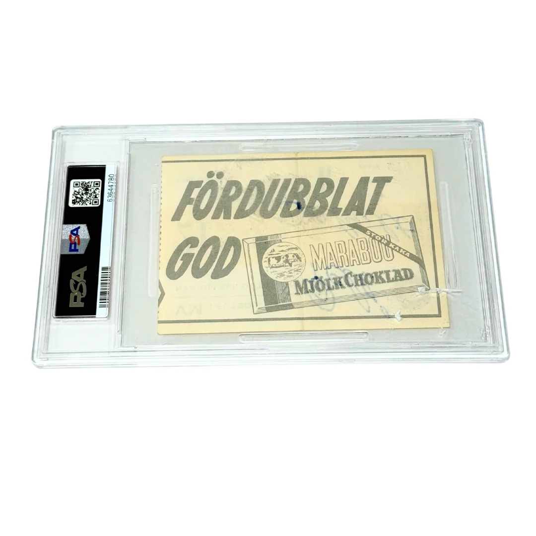 Pele Signed 1958 World Cup Debut Brazil Match Ticket Inscribed DEBUT – PSA 1.5 - Image 2