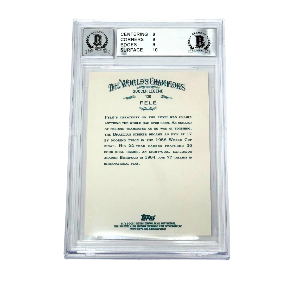 Pele Signed 2013 Topps Allen & Ginter's Blue Ink Autograph – BGS 9 AUTO 10 - Image 2