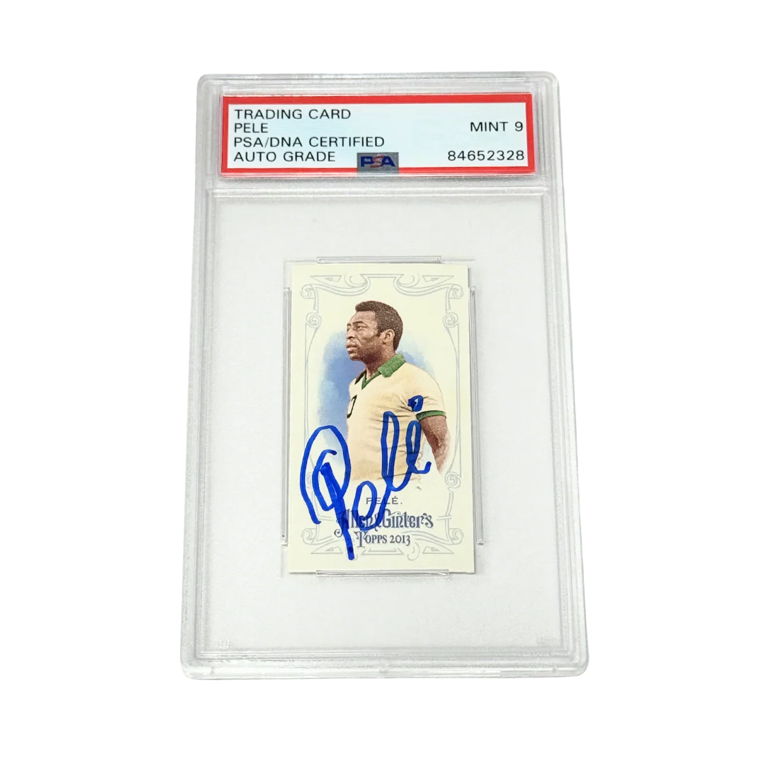 Pele Signed 2013 Topps Allen & Ginter's Mini Card – PSA Autograph 9