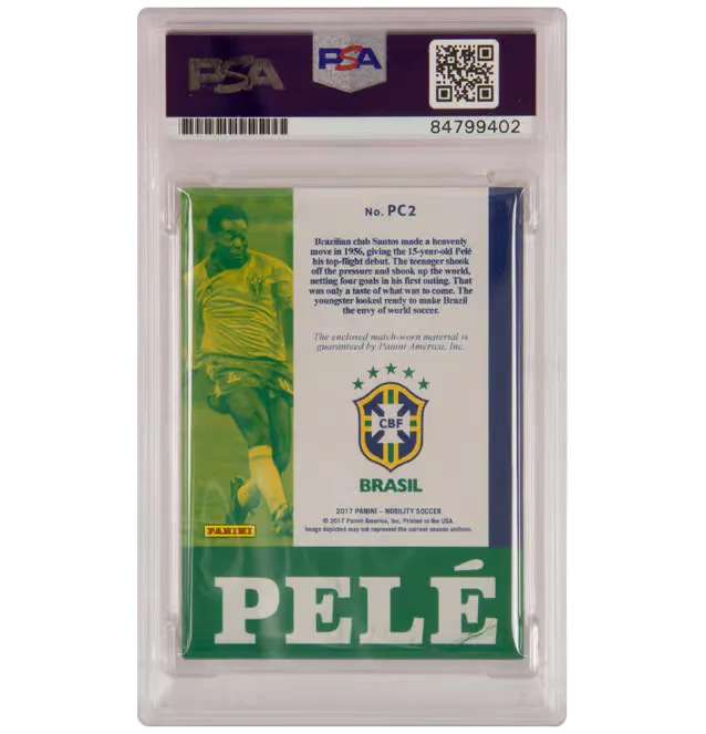 Pele Signed 2017 Panini Nobility Match Worn Patch – PSA Authentic - Image 2