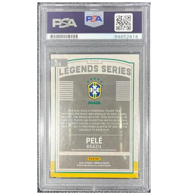 Pele Signed 2018-19 Panini Donruss The Legends Series – PSA 10 Autograph - Image 2