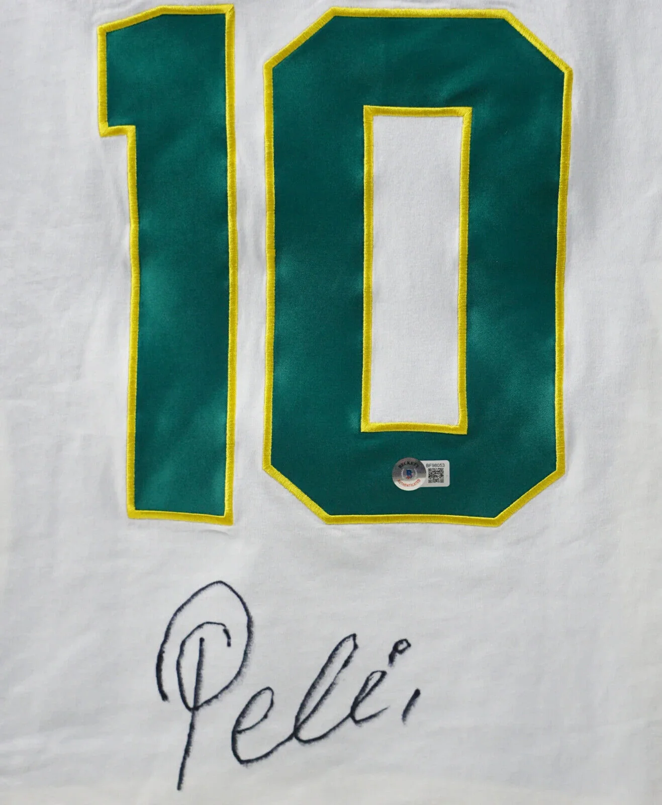Pele Signed Vintage New York Cosmos Soccer Jersey #10 with Beckett COA - Image 2