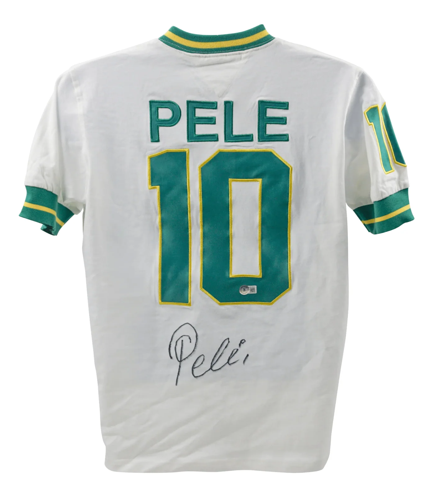 Pele Signed Vintage New York Cosmos Soccer Jersey #10 with Beckett COA - Image 3
