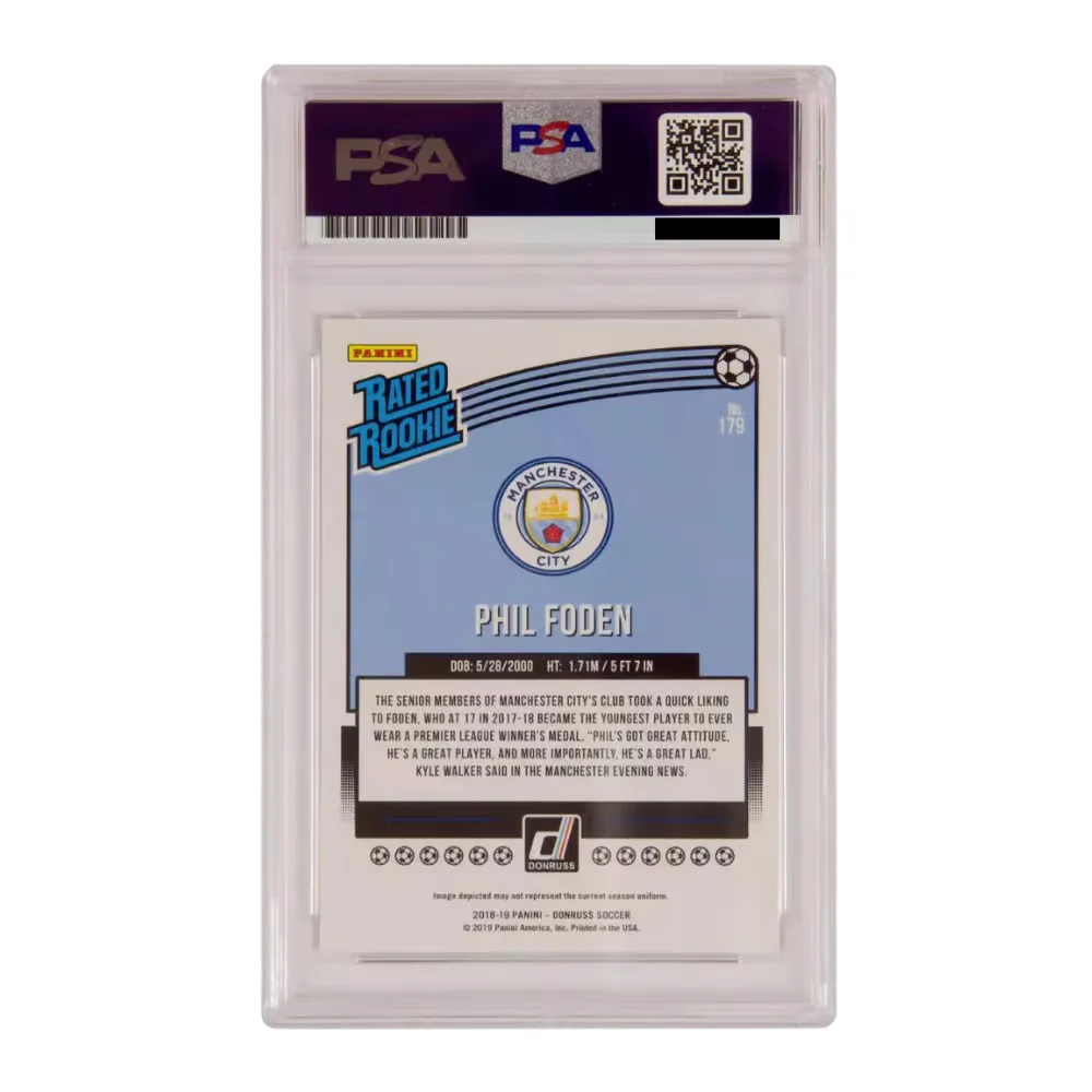 Phil Foden Signed 2018-19 Panini Donruss Soccer Rated Rookie – PSA 10 Autograph - Image 2