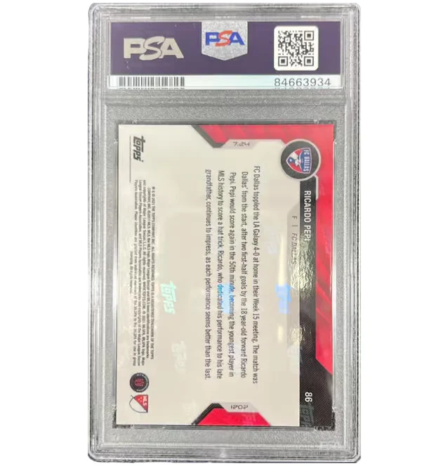 Ricardo Pepi Signed 2021 Topps MLS FC Dallas #86 – PSA Authentic - Image 2
