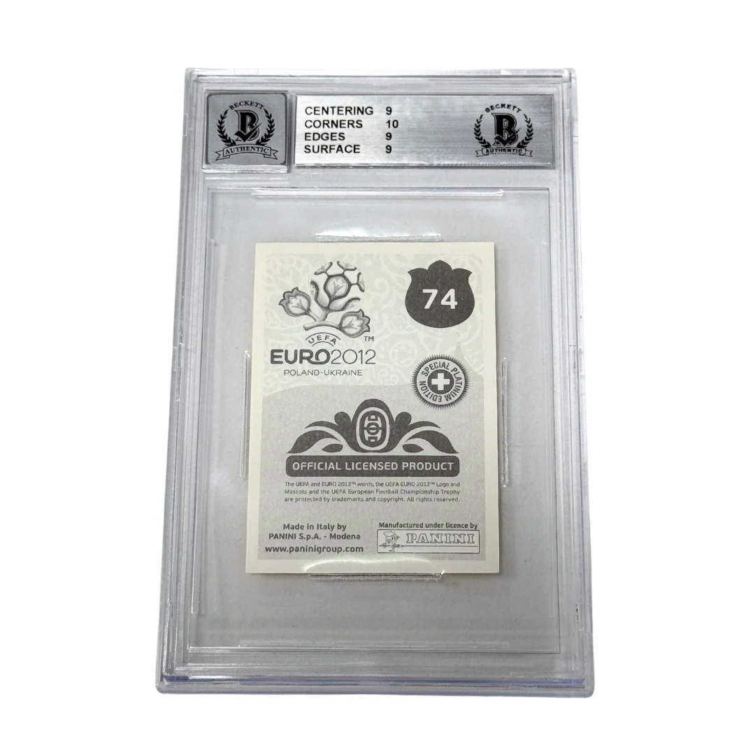 Robert Lewandowski Signed 2012 Panini EURO Platinum Edition Sticker - BGS 9 - Image 2