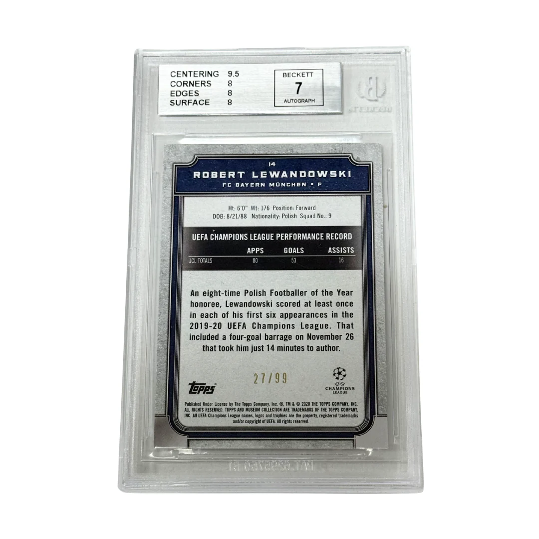 Robert Lewandowski Signed 2019-20 Topps Museum UCL Copper /99 - BGS 8 - Image 2