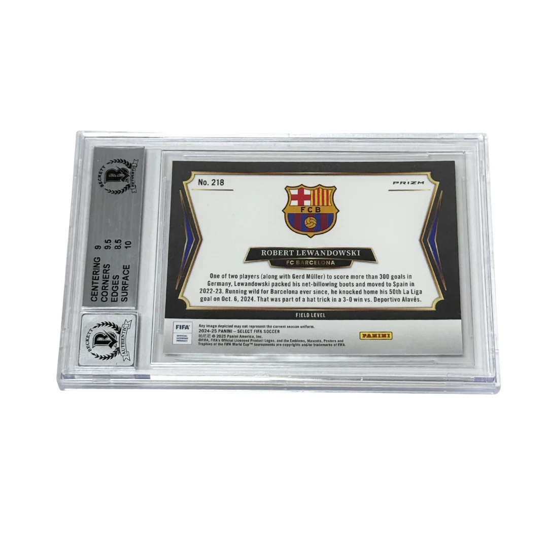 Robert Lewandowski Signed 2024-25 Panini Select FIFA Zebra - BGS 9 AUTO 9 - Image 2