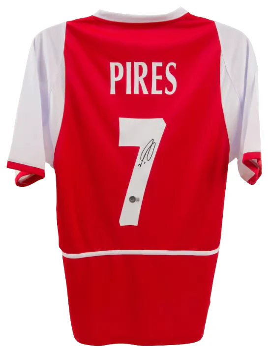 Framed Robert Pires Signed Arsenal FC Home Soccer Jersey #7 with Beckett COA - Image 3