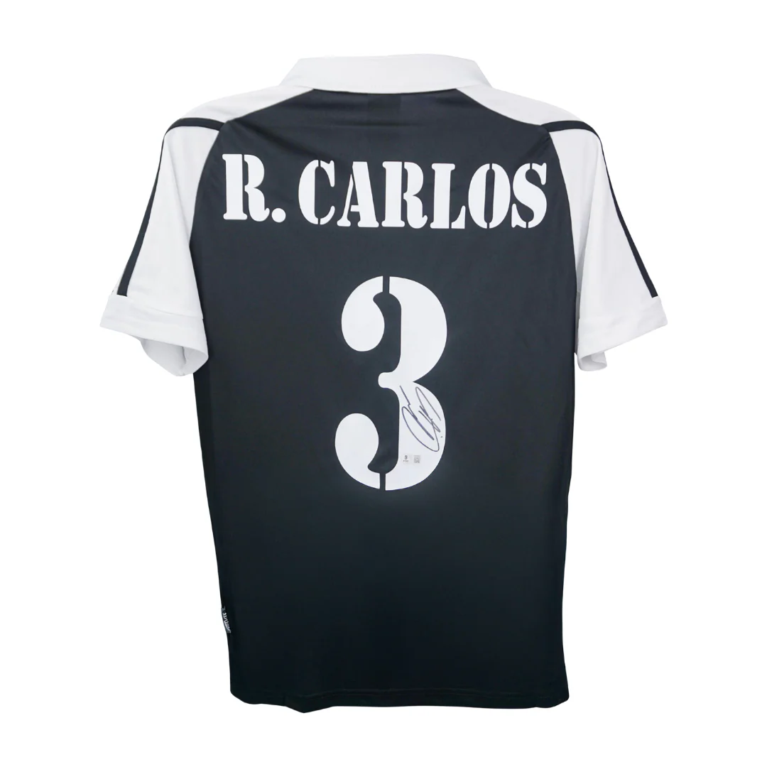 Framed Roberto Carlos Signed Real Madrid FC Soccer Jersey #3 with Beckett Witness - Image 3