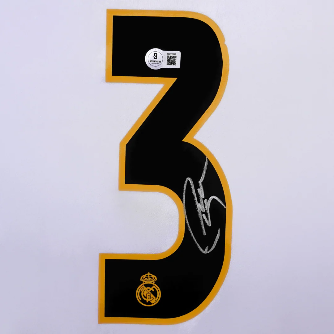Framed Roberto Carlos Signed Real Madrid Soccer Jersey #3 with Beckett Witness - Image 2