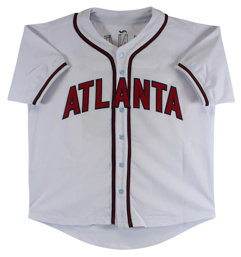 Ronald Acuna Jr Signed White Pro Style Baseball Jersey with Beckett Witness - Image 3