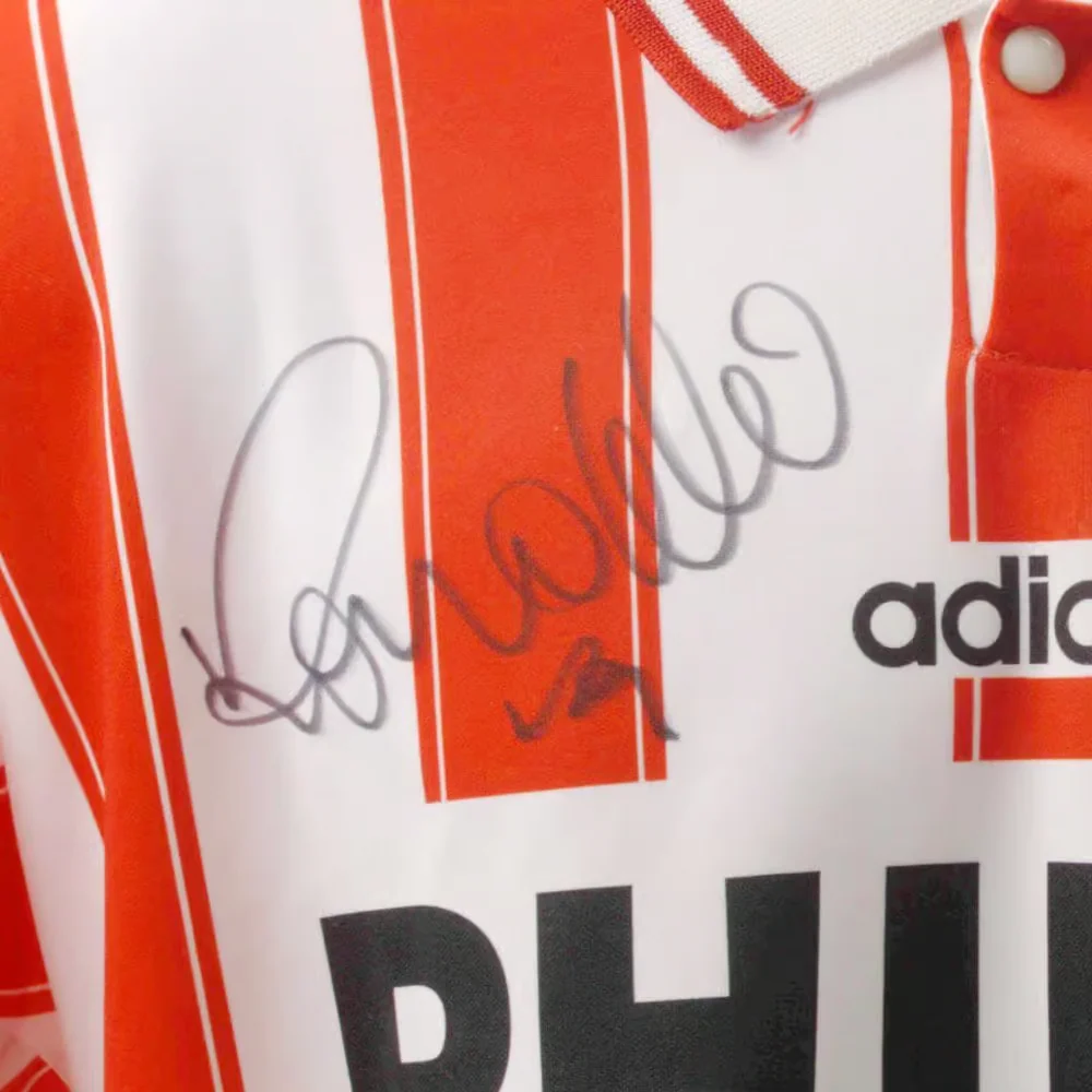 Ronaldo Nazario Front Signed PSV Rookie Soccer Jersey #9 with Beckett COA - Image 2