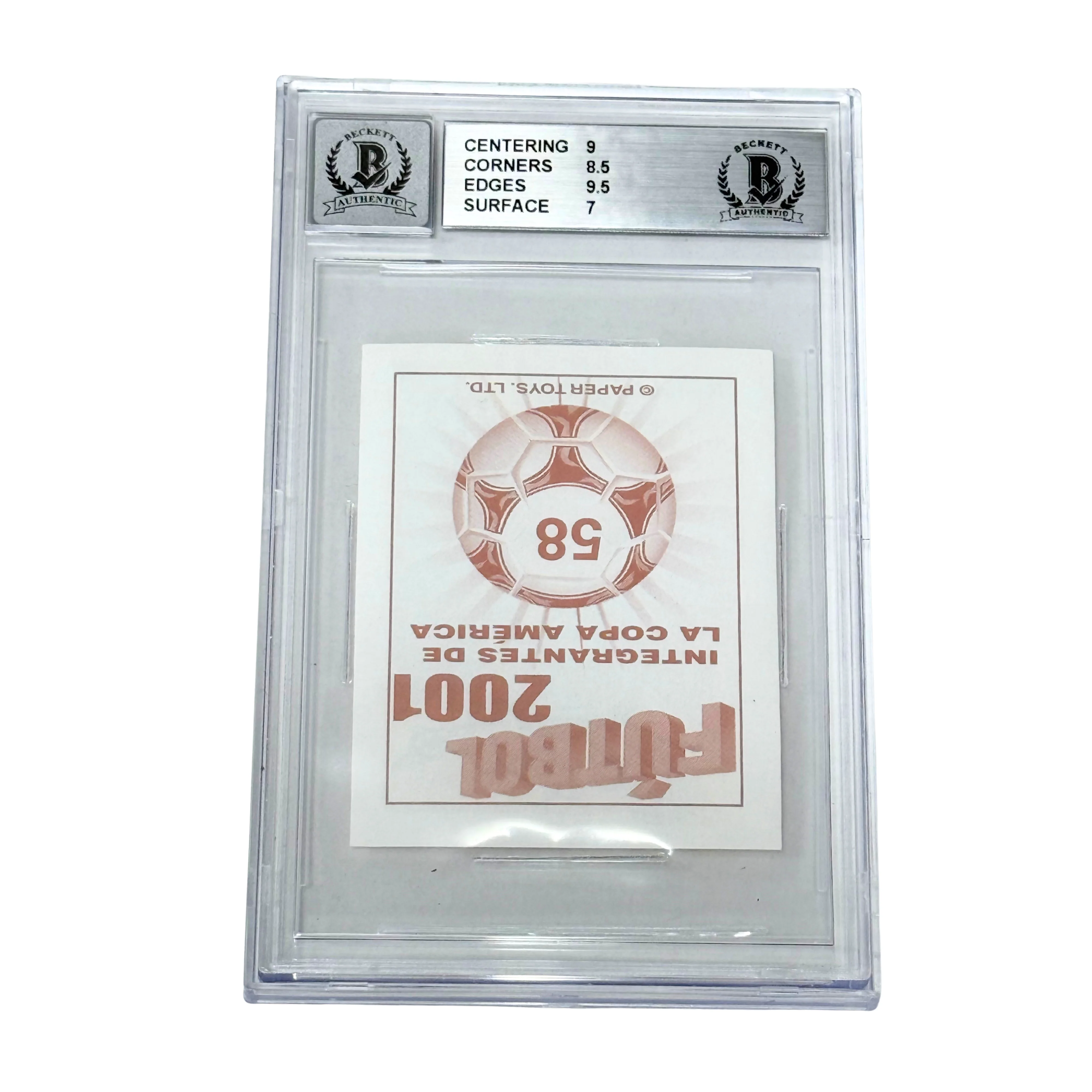 Ronaldo Nazario Signed 2001 Navarrete Copa America #58 Sticker – BGS 8 AUTO 10 - Image 2