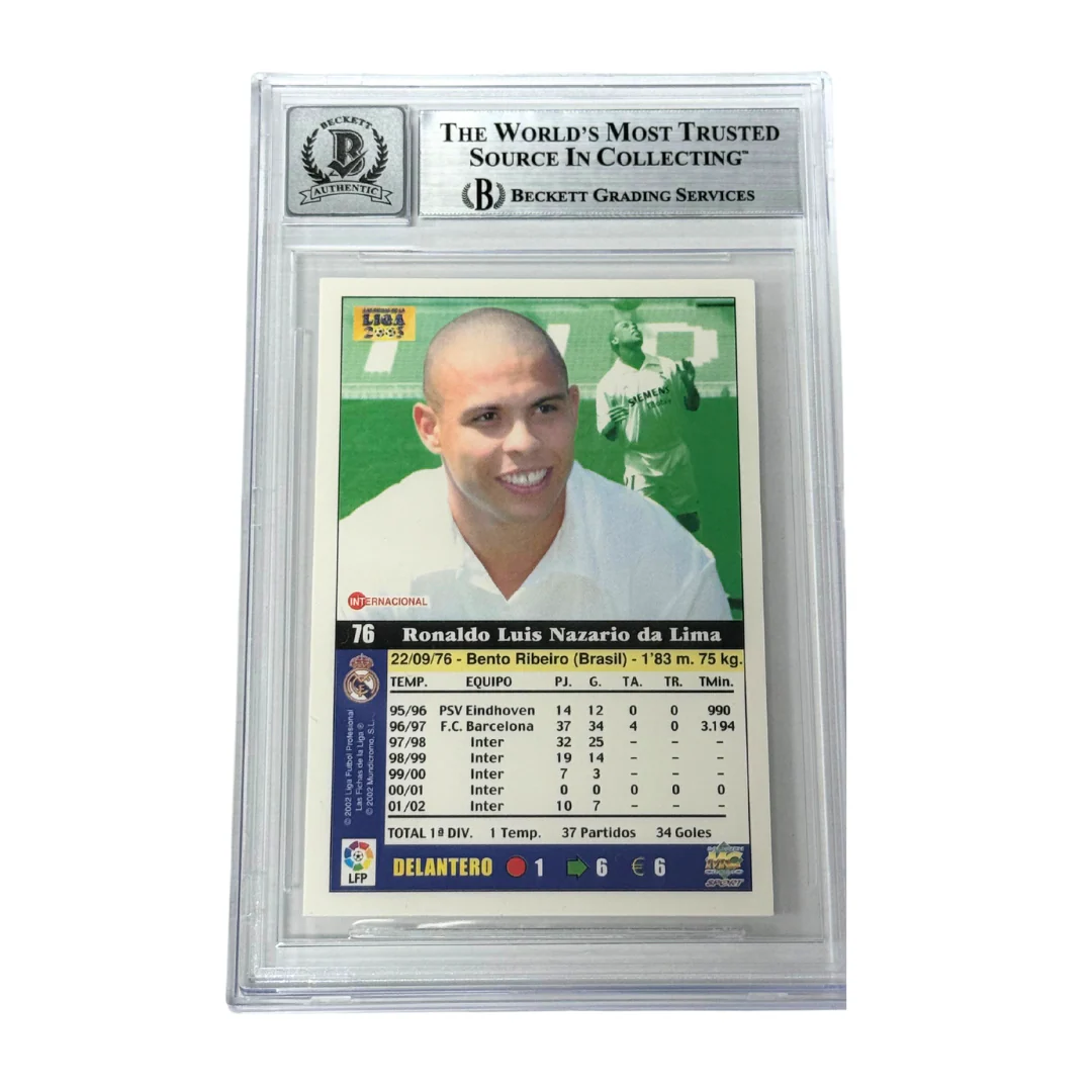 Ronaldo Nazario Signed 2002-03 Las Fichas De La Liga #76 - Beckett Witness - Image 2