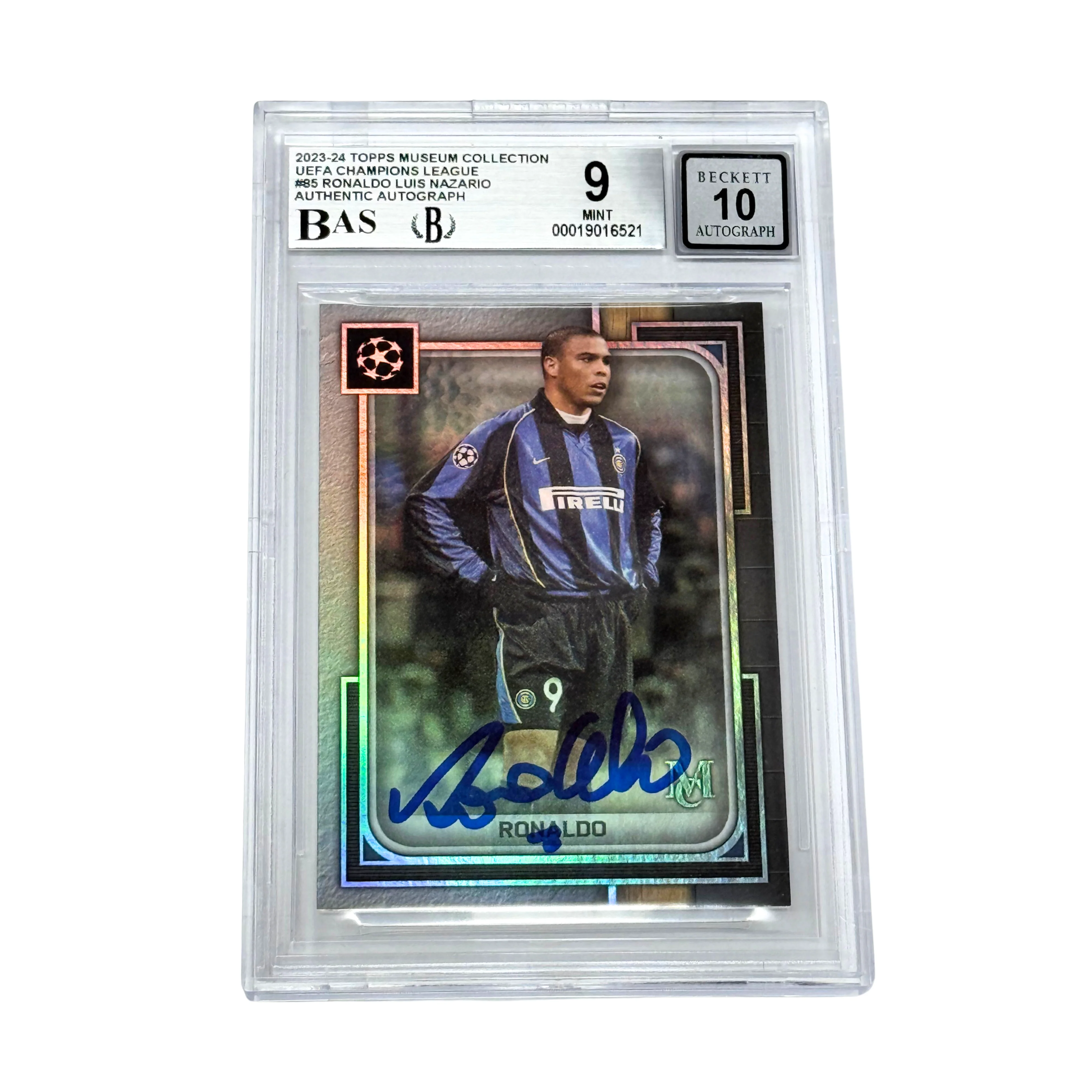Ronaldo Nazario Signed 2023-24 Topps Museum Collection UCC #85 – BGS 9 AUTO 10