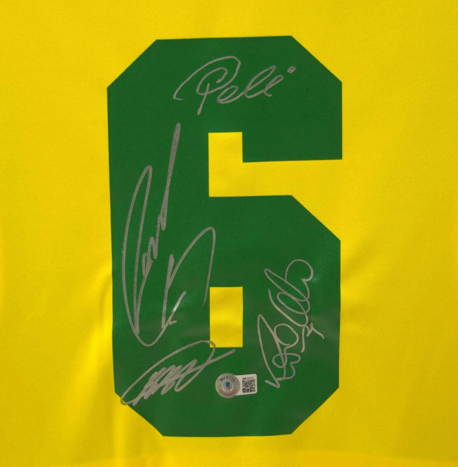 Ronaldo, Pele, Kaka & Carlos Signed Brazil FC Soccer Jersey with Beckett COA - Image 2