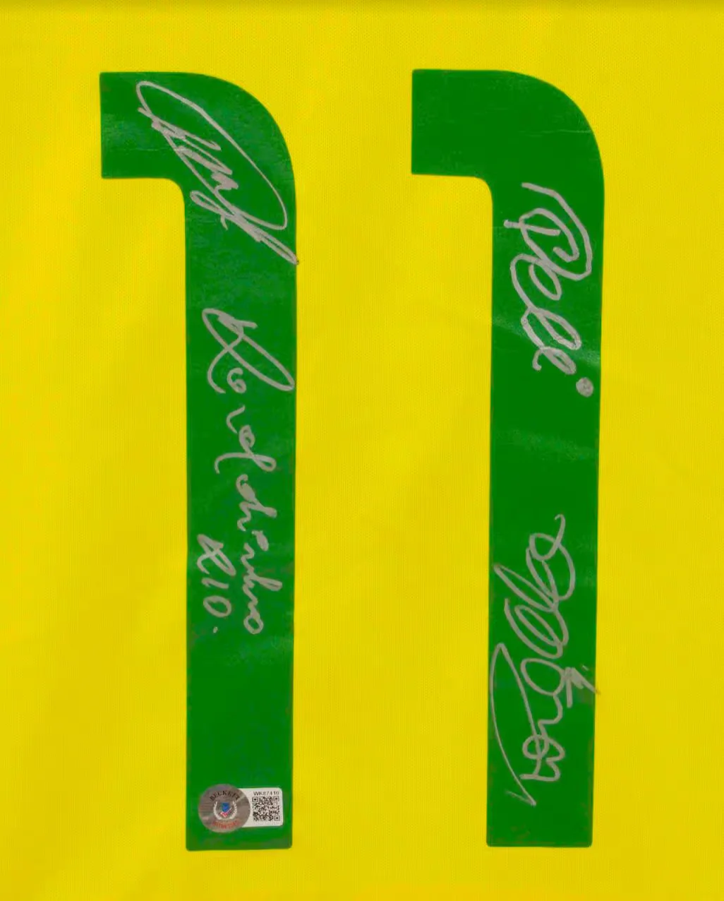 Ronaldo, Ronaldinho, Pele & Kaka Signed Brazil FC Soccer Jersey with Beckett COA - Image 2