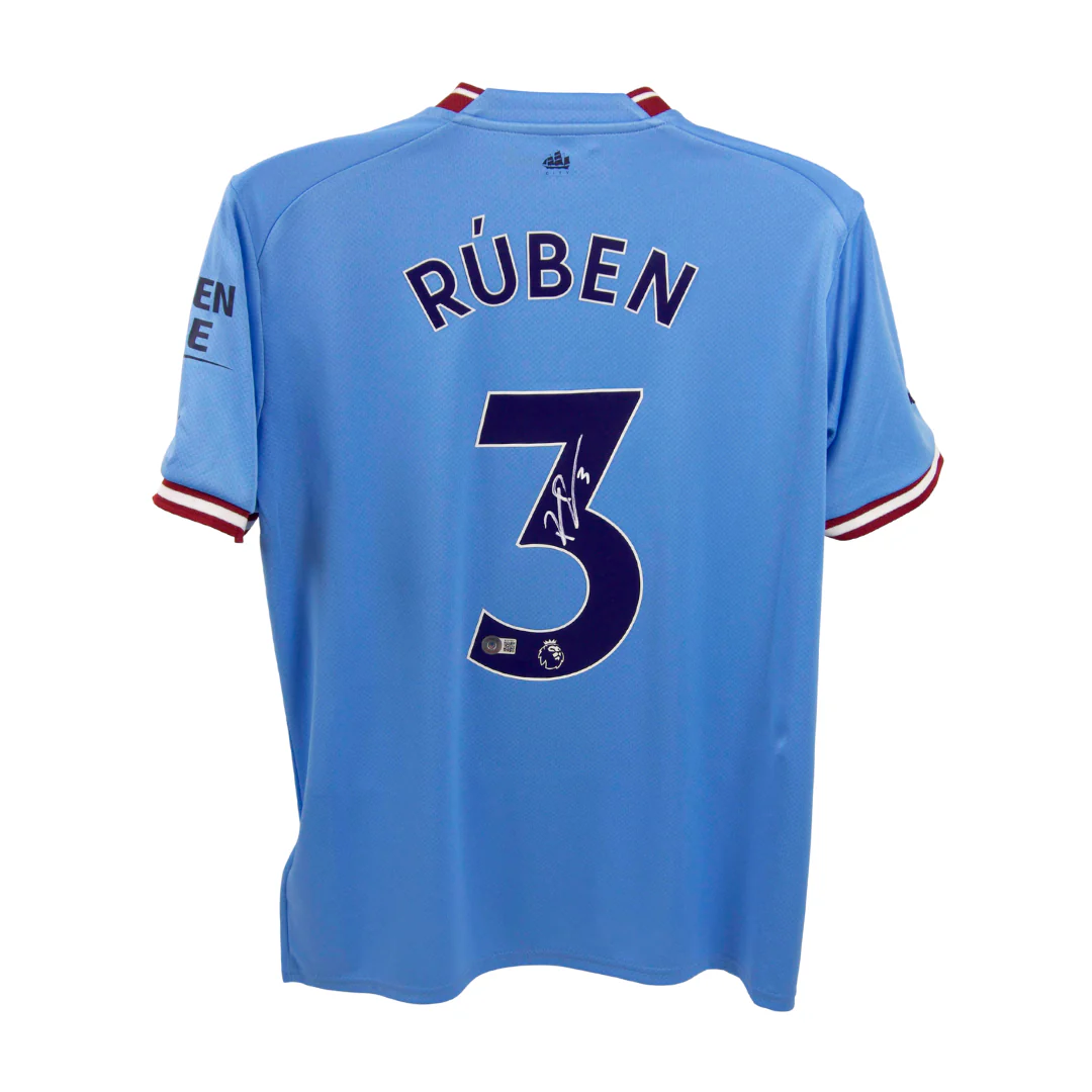 Ruben Dias Signed Manchester City Home Soccer Jersey #3 with Beckett COA - Image 3