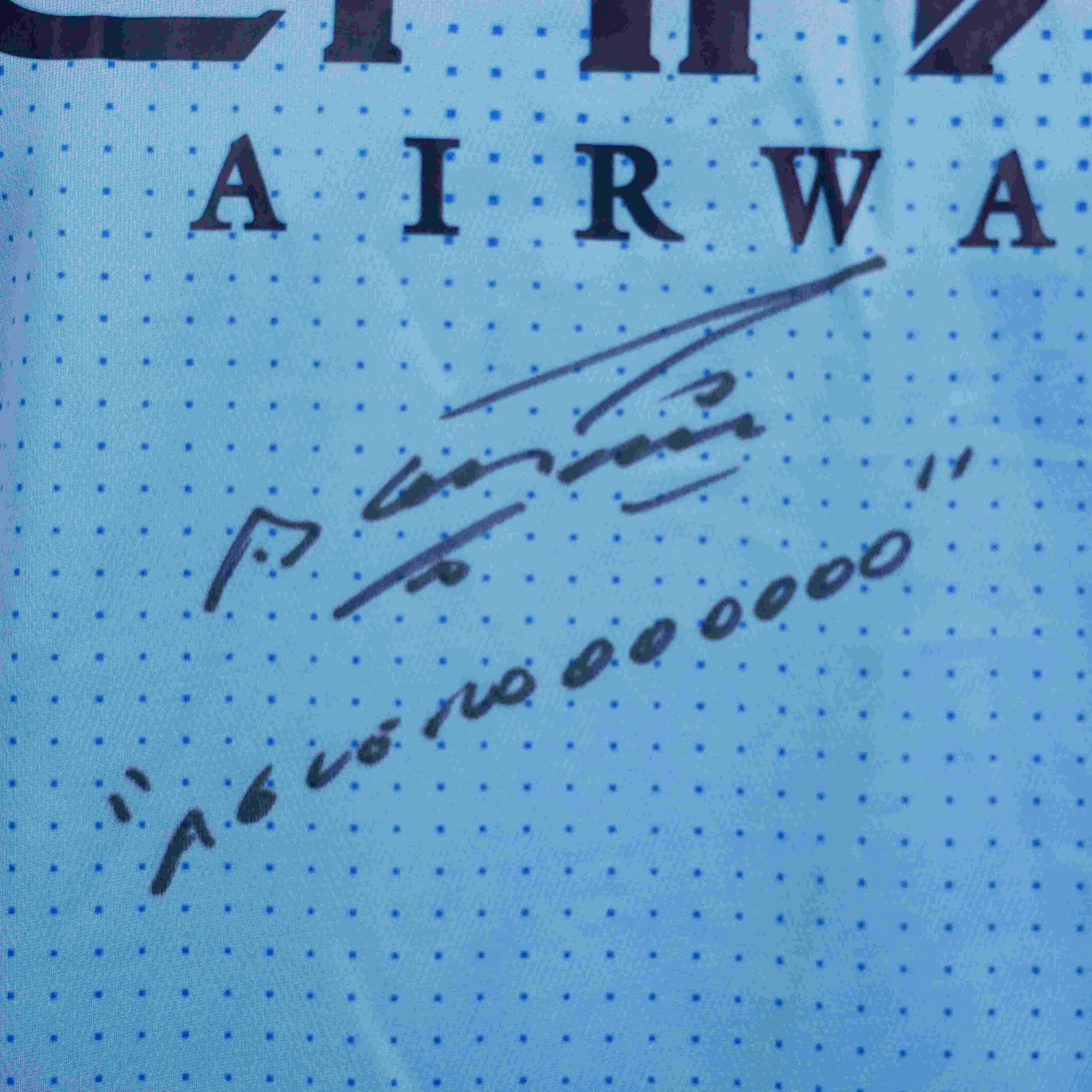 Sergio Aguero Signed & Inscribed Aguerooooo Man City Jersey with Beckett COA - Image 3