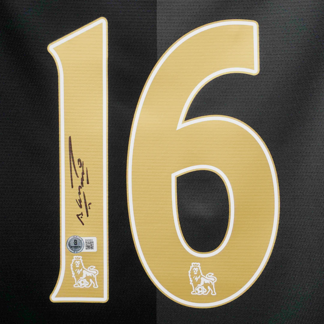 Framed Sergio Aguero Signed Manchester City Away Soccer Jersey #16 with Beckett COA - Image 2