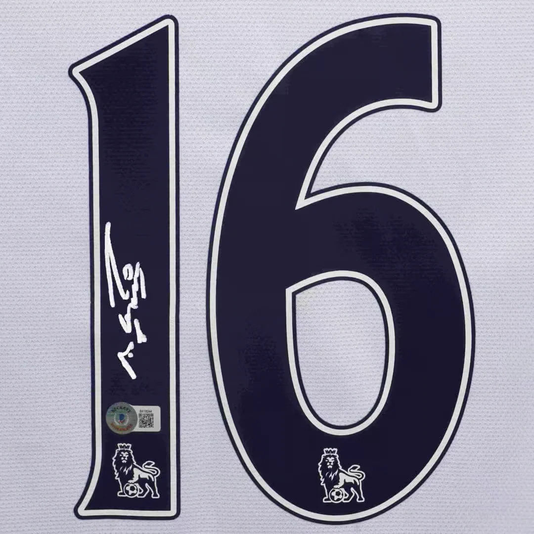 Framed Sergio Aguero Signed Manchester City Away Soccer Jersey #16 with Beckett COA - Image 2