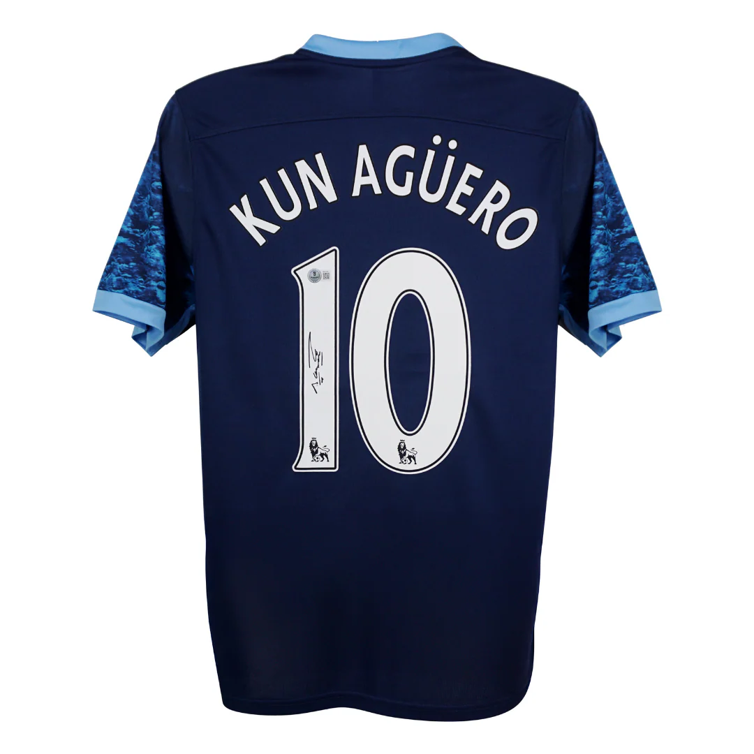 Framed Sergio Aguero Signed Manchester City Soccer Jersey #10 with Beckett COA - Image 3