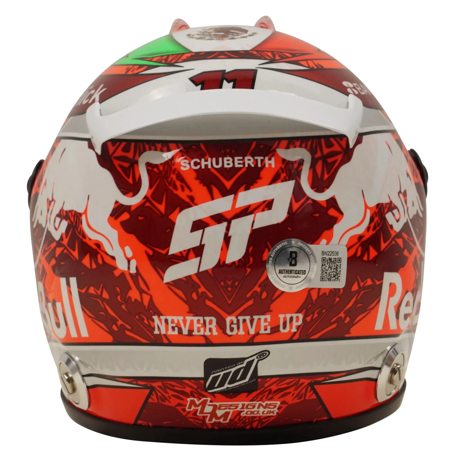 Sergio Perez Signed 2022 Austria F1 RedBull Helmet 1:2 Scale with Beckett COA - Image 5