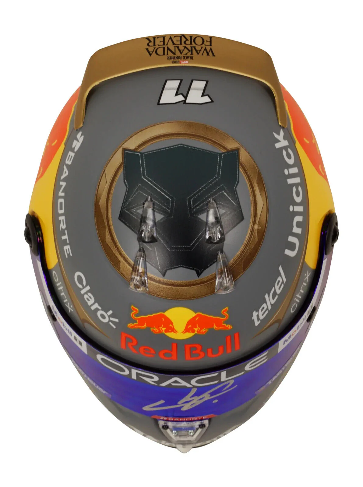 Sergio Perez Signed 2022 Brazil F1 RedBull Helmet 1:2 Scale with Beckett COA - Image 4