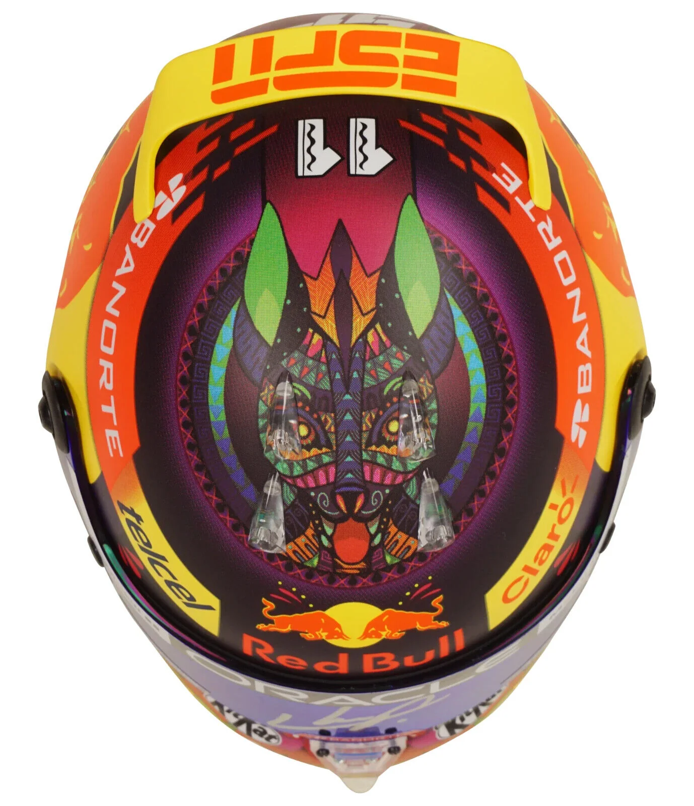 Sergio Perez Signed 2023 Mexico F1 RedBull Helmet 1:2 Scale with Beckett COA - Image 4