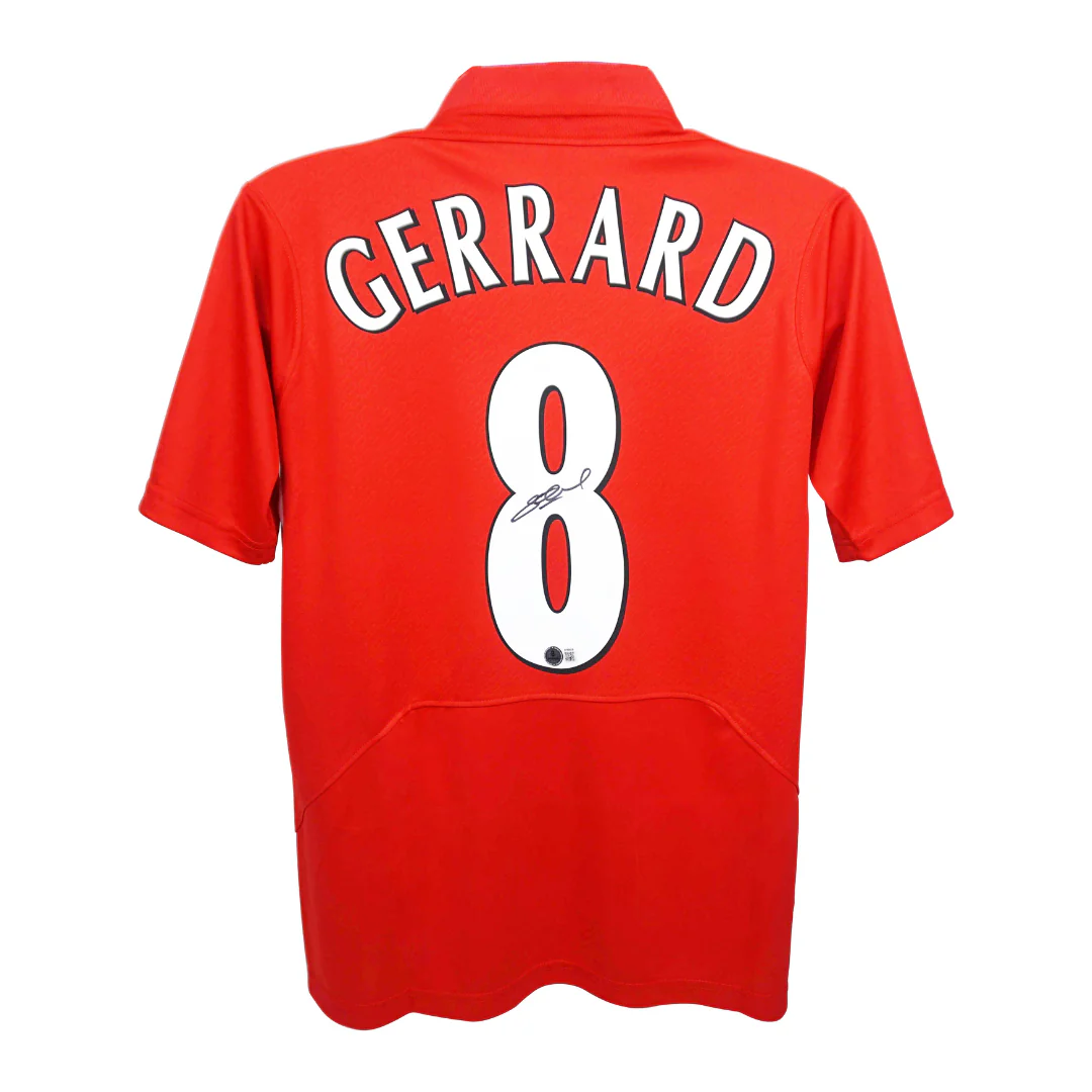 Framed Steven Gerrard Signed Liverpool FC Home Soccer Jersey #8 with Beckett COA - Image 3