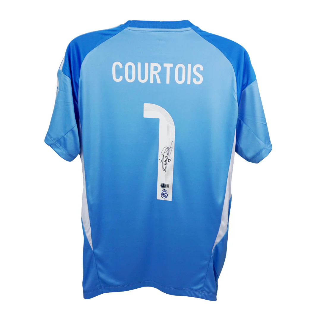 Framed Thibaut Courtois Signed Real Madrid Soccer Jersey #1 with Beckett COA - Image 3