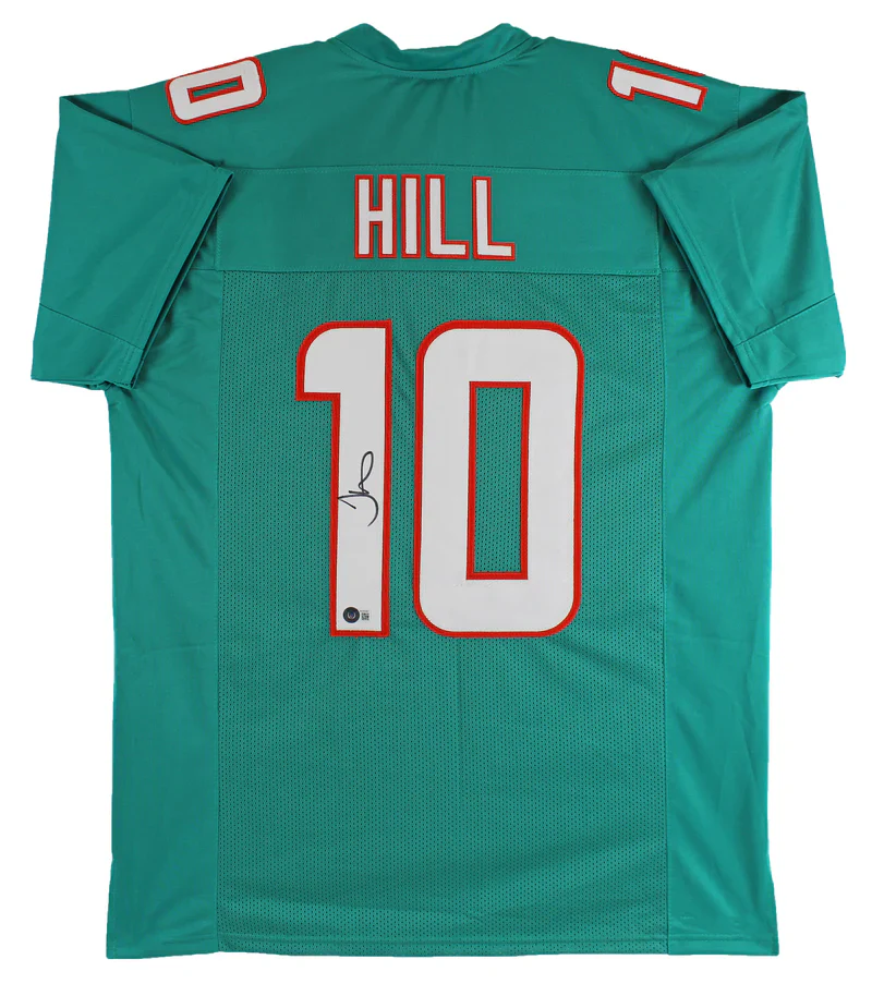 Tyreek Hill Signed Teal Pro Style Football Jersey with Beckett Witness - Image 2