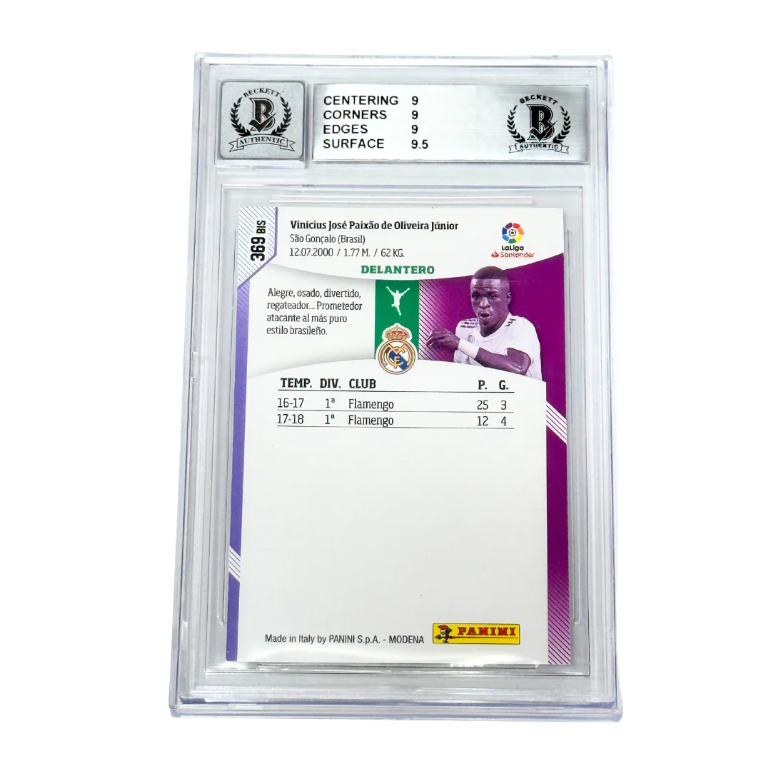 Vinicius Jr Signed 2018-19 Panini Megacracks #369 Rookie Card – BGS 9 AUTO 10 - Image 2
