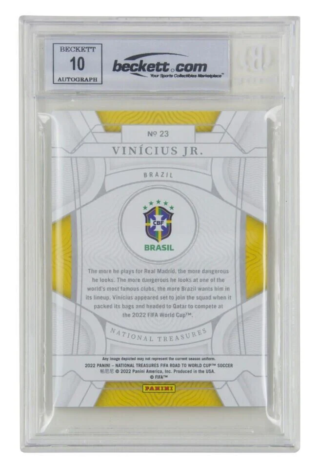 Vinicius Jr Signed 2022 Panini National Treasures World Cup – BGS Authentic - Image 2