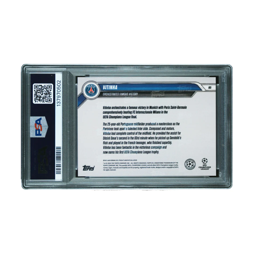 Vitinha Signed 2024 Topps Now UCL Image Variation – PSA 9 AUTO 10 - Image 2