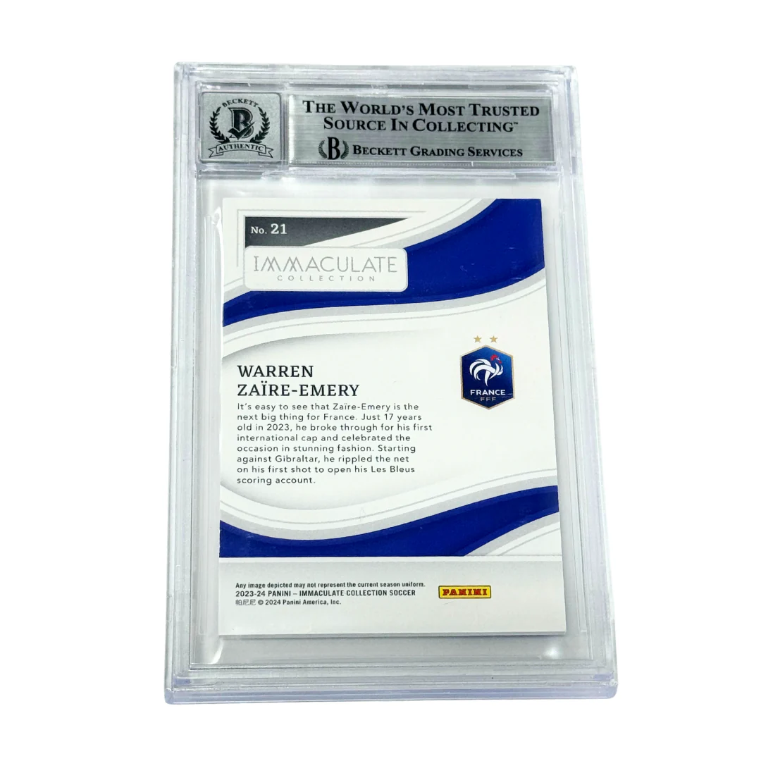 Warren Zaire-Emery Signed 2023 Panini Immaculate Silver /90 – BGS 10 Autograph - Image 2