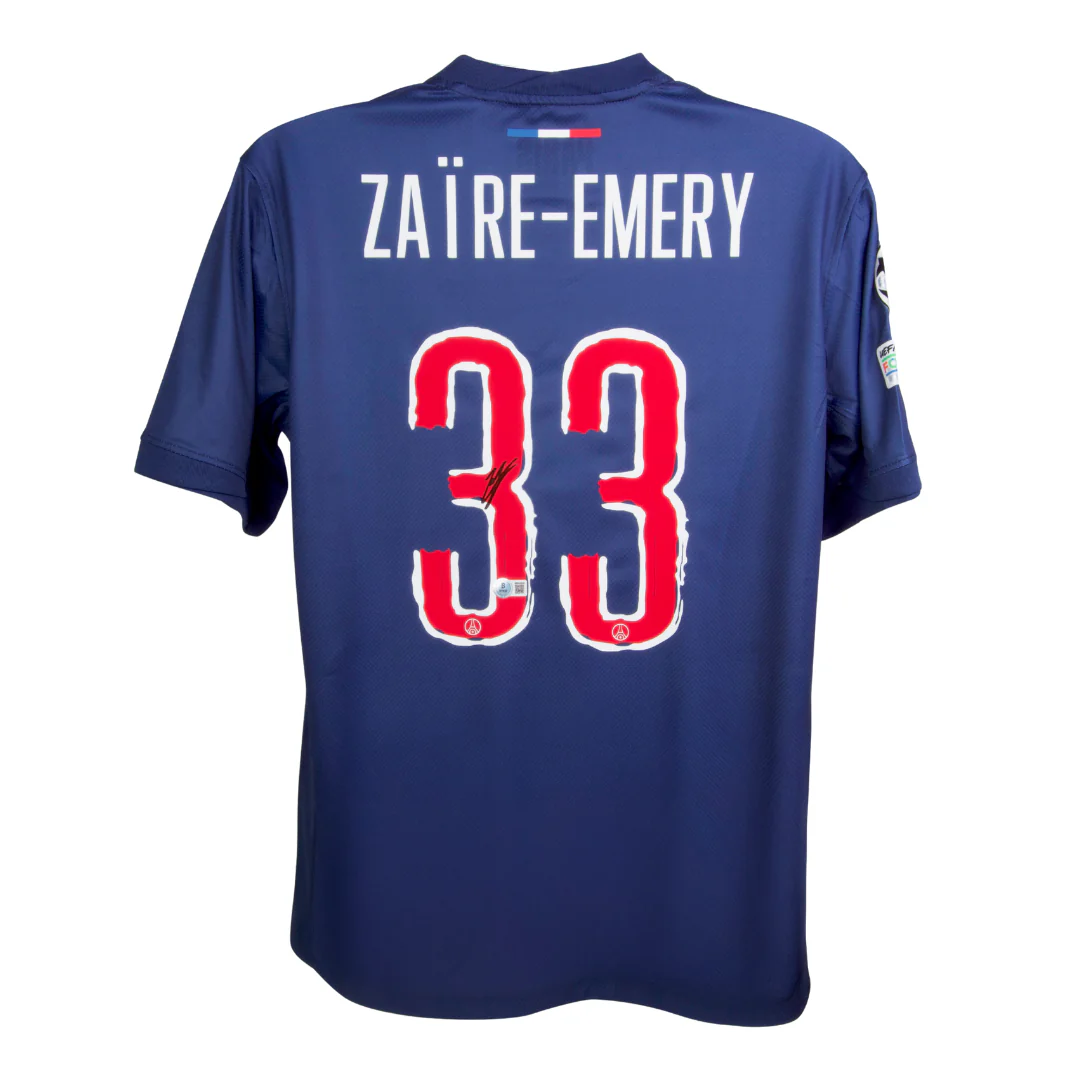 Framed Warren Zaire-Emery Signed PSG Soccer Jersey #33 with Beckett Witness - Image 3