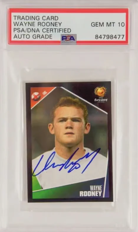 Wayne Rooney Signed 2004 Panini UEFA Euro Stickers #131 – PSA 10 Autograph