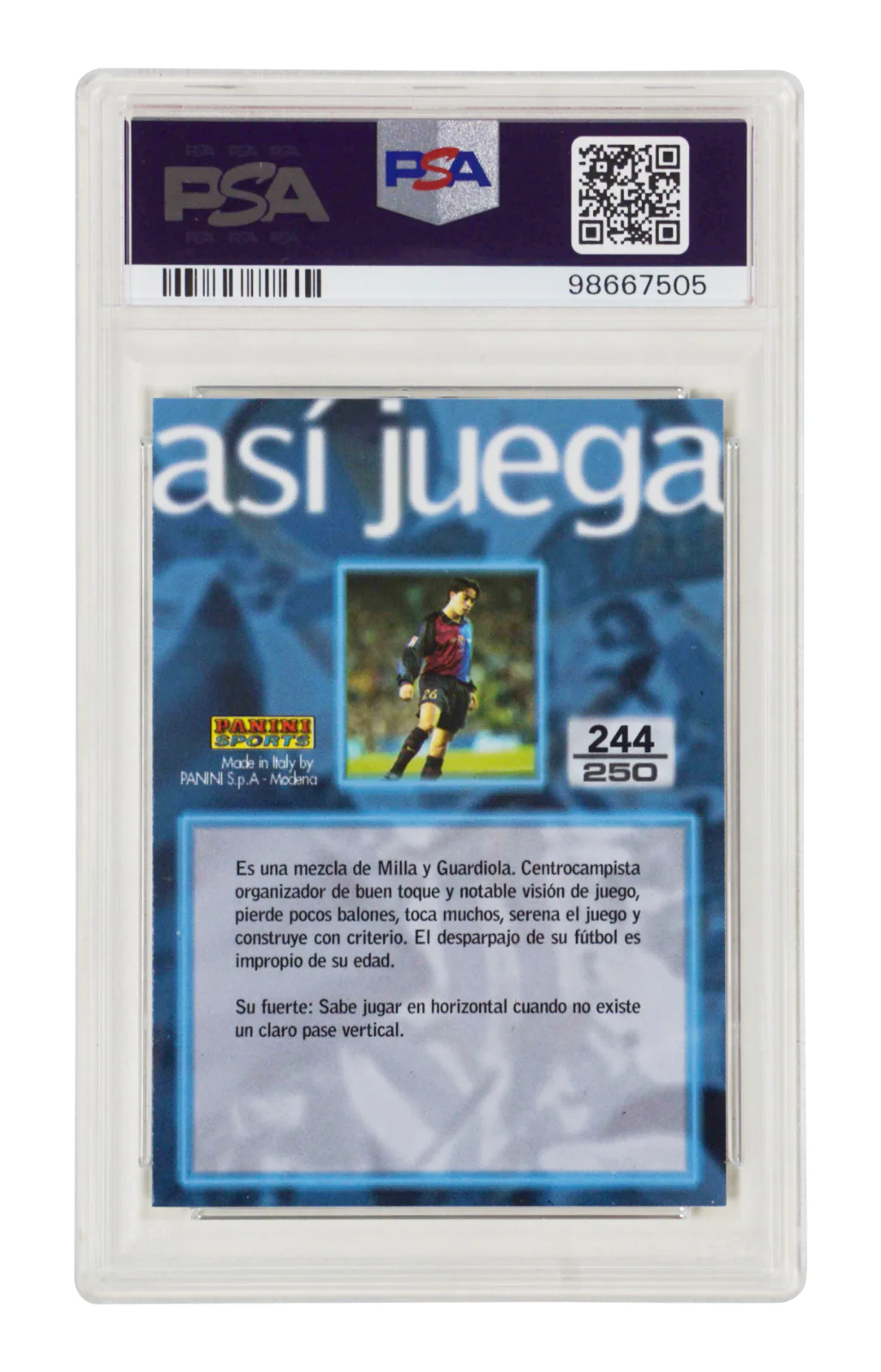 Xavi Signed 1998-99 Panini Barca Centenari #244 Rookie Card – PSA 5 Autograph 10 - Image 2