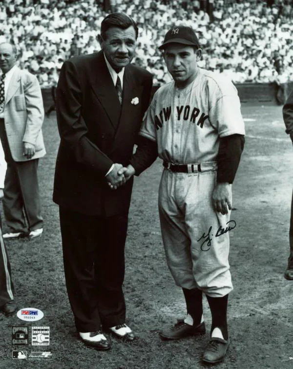 Yogi Berra Signed Baseball Print Size 11" x 14" with PSA COA
